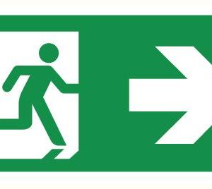 Bord vluchtweg rechts - 150 x 300mm
