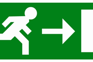Sticker Vluchtweg pijl rechts 150x300mm
