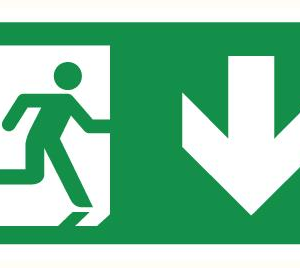 Sticker vluchtweg beneden (R) - 150 x 300mm