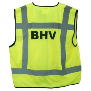 Veiligheidsvest Blauw-Geel-Oranje xl/xxl opdruk "bhv"