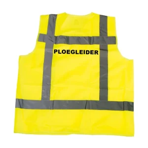 Veiligheidsvest Blauw-Geel-Oranje xl/xxl opdruk "ploegleider"