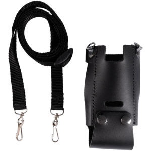 Lederen portofoontas met riem