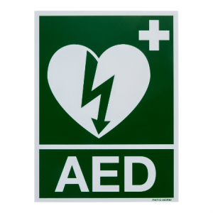 Bordje AED + Ilcor Logo - 15x20cm - Polyprop