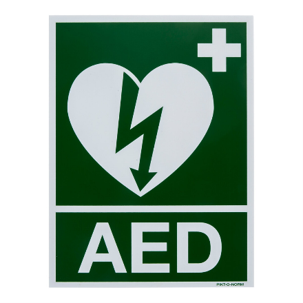 Bordje AED + Ilcor Logo - 15x20cm - Polyprop