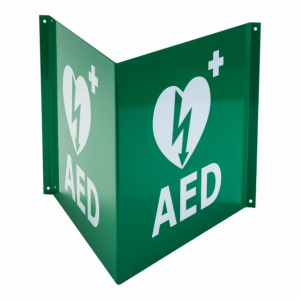 Panoramabord groot aluminium met AED logo (Ilcor)